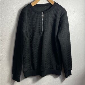 Black Sweatshirt Zip Women’s Large Top